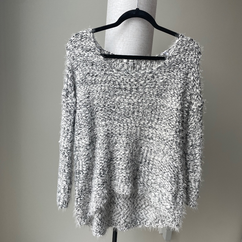 Black and White Fuzzy Sweater